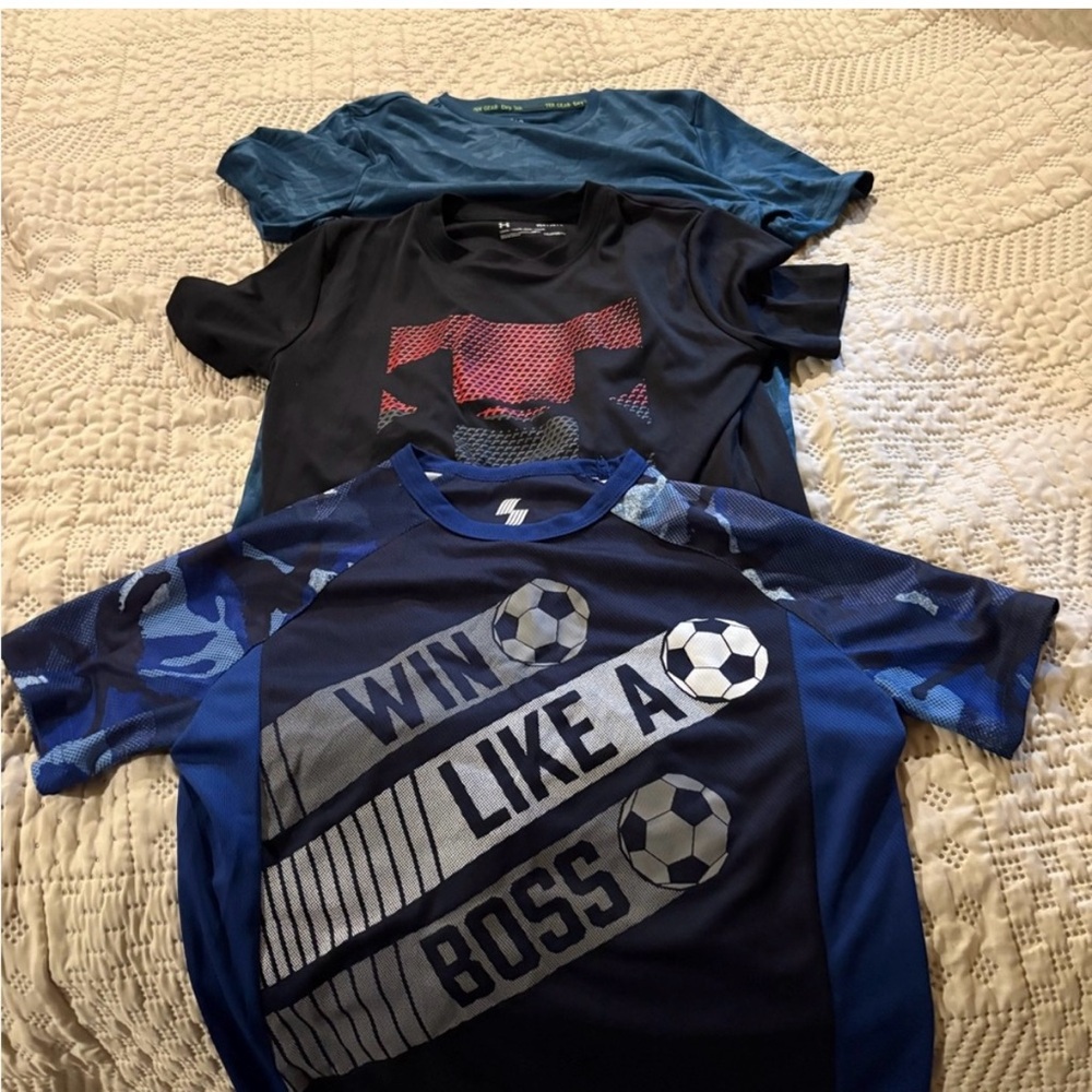 Under Armour Kids' Tees - Blue, Black, and Red